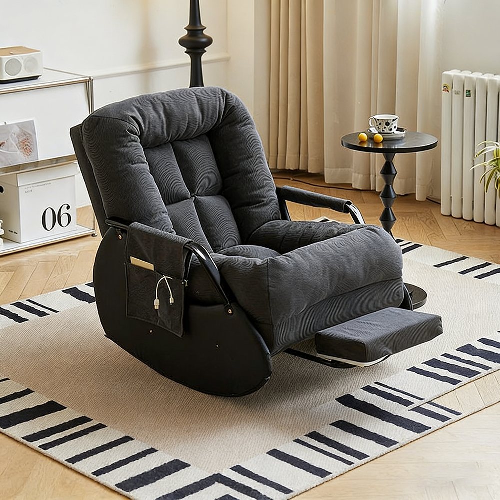 거실 편안한 1인용 흔들의자 가정용 휴식 무중력 안락의자 쇼파 발받침 포함, 1개, S03 202,000원