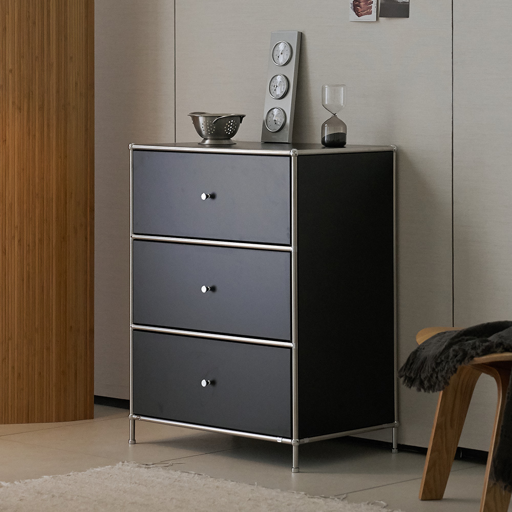 휴룸 미드센츄리 모듈 600 수납장, 블랙 190,000원