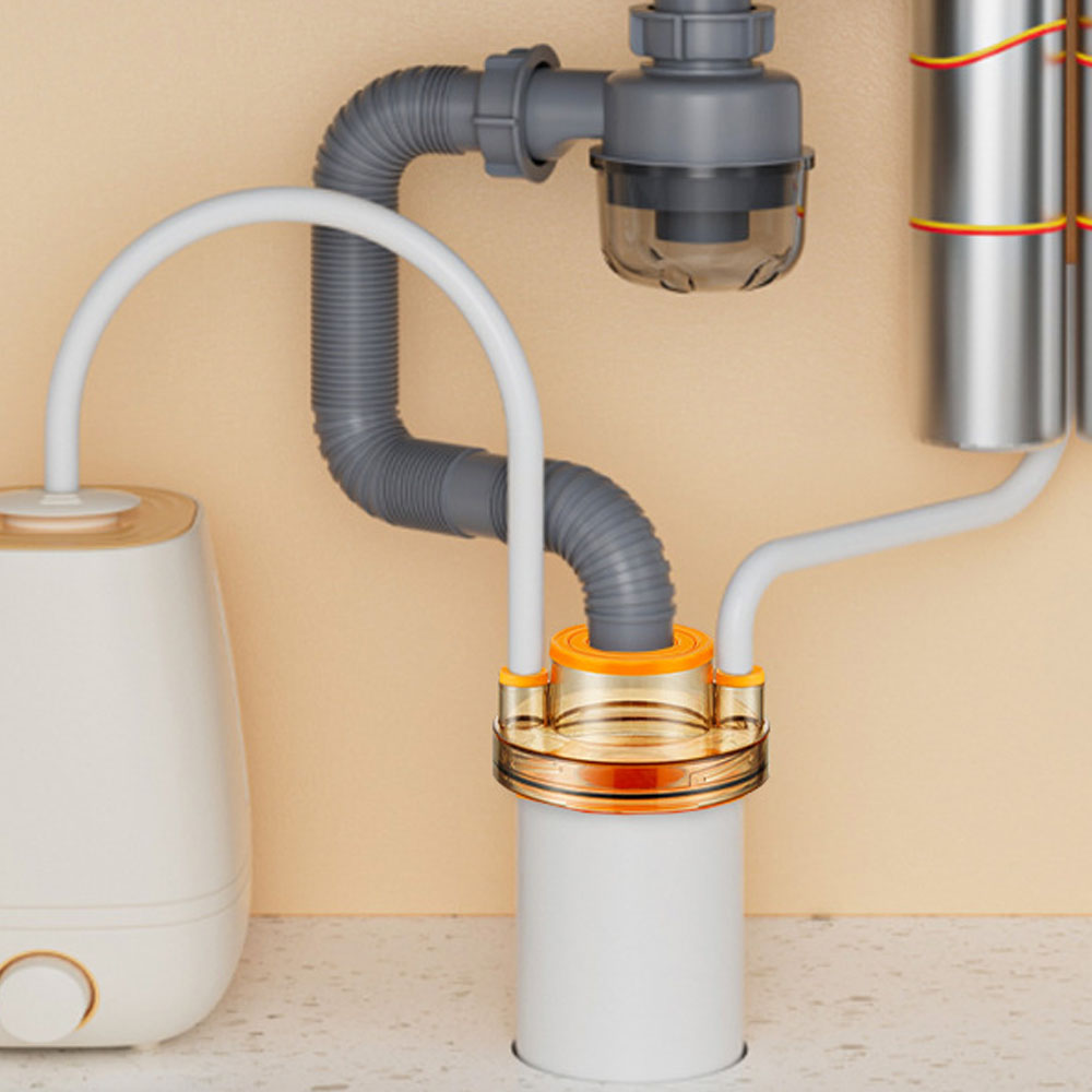 미즈코스 싱크대 3구 배수구 멀티 트랩 주방 다중호스 역류방지 냄새 차단, 오렌지, 1개 6,900원