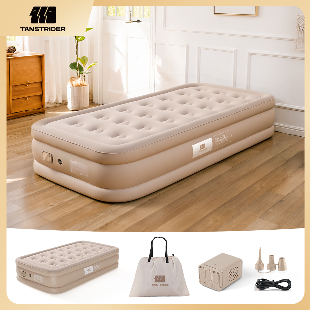 TANSTRIDER 에어침대 에어매트내장형 실내 캠핑 자충매트 높이40cm 휴대용 펌프베드 자동펌프 내장형 높이40cm 휴대용 캠핑 에어베드 매트리스 에어펌프 내장 캠핑 에어매트, 카키 68,000원