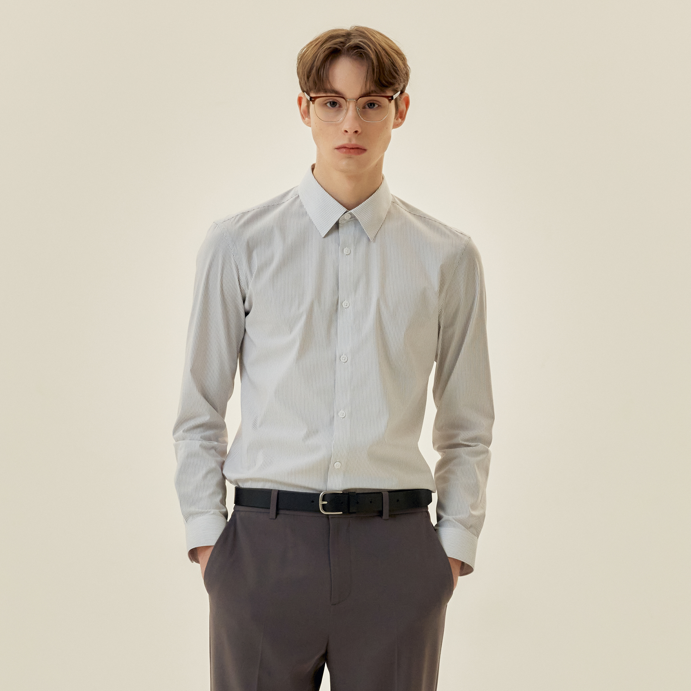 마인드브릿지 남성용 이지케어 스판 잔스트라이프 드레스 셔츠 레귤러 MZDS0182 56,900원