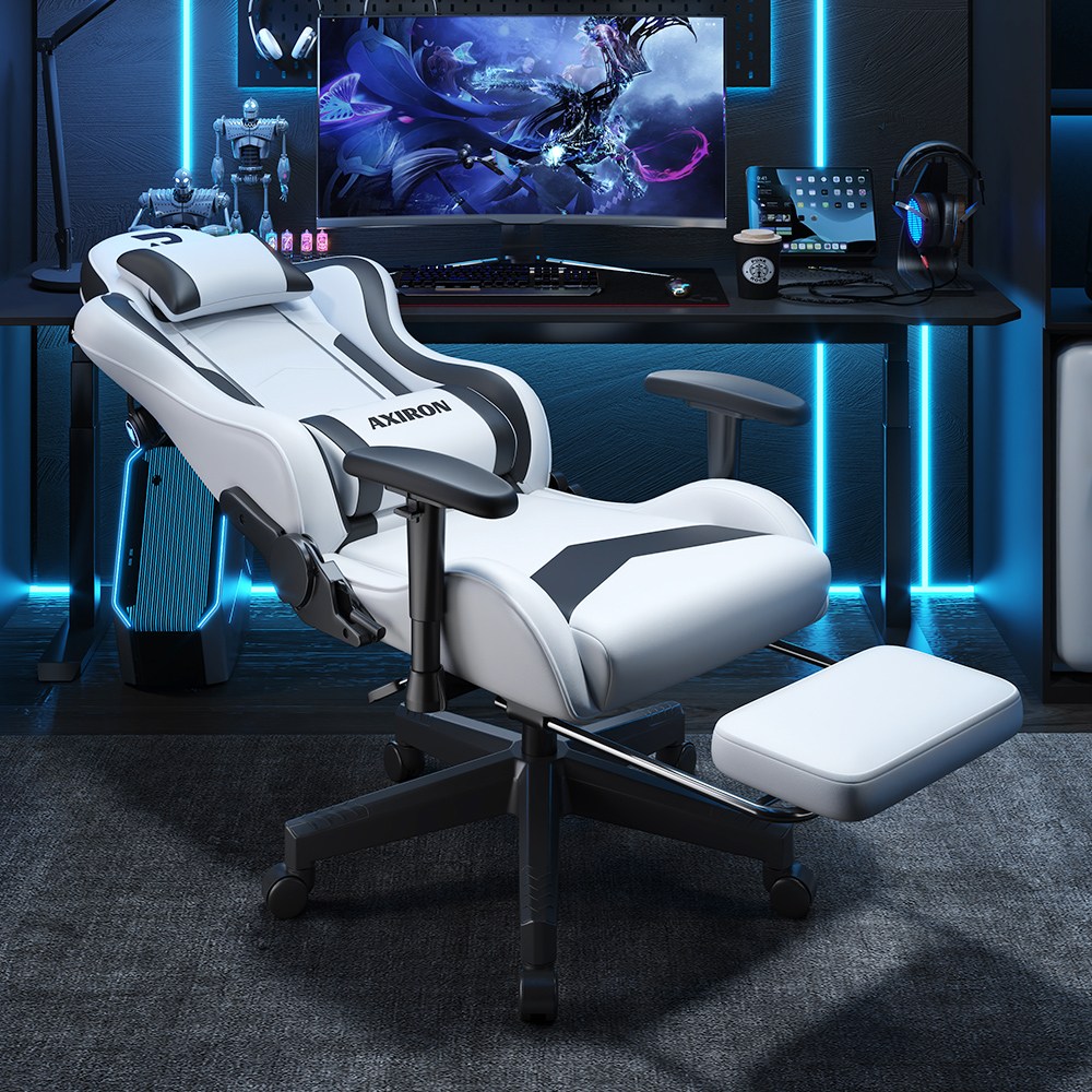 엑시론 고급형 발받침 리클라이너 게이밍 체어, 화이트 159,000원