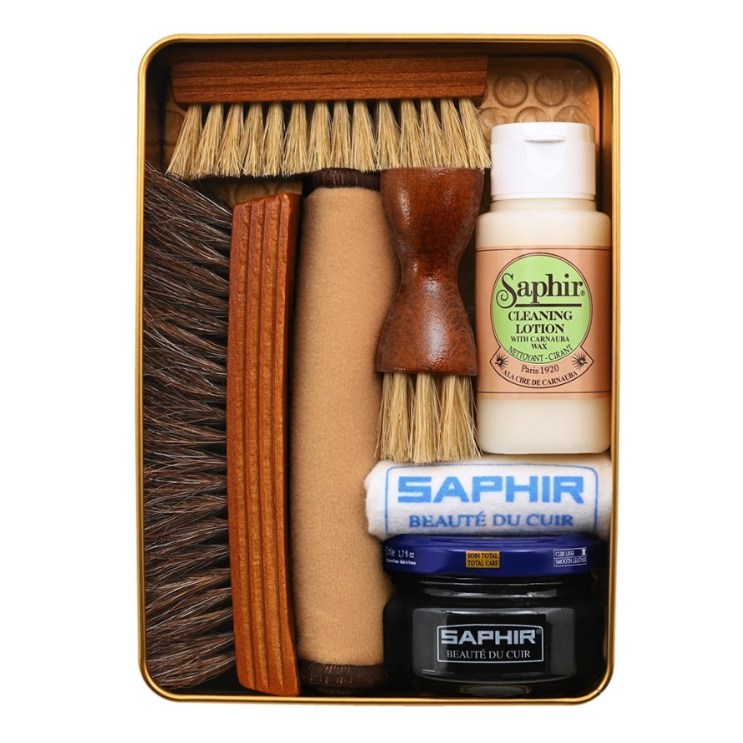 사피르 슈케어 스타터 세트 싱글 DX 가죽 구두 손질 브러쉬 3종 구두약 49,400원