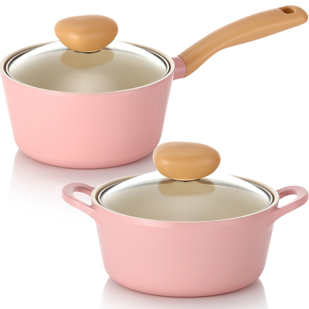 네오플램 레트로 IH 인덕션 냄비세트 2종 베이비핑크 89,800원