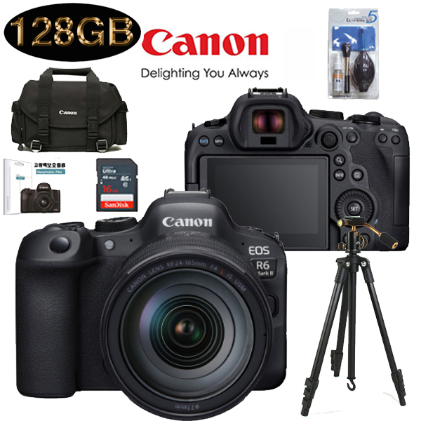 캐논 풀프레임 미러리스 EOS R6 MARK ll BODY+RF24-105mm F4 L IS USM+SD카드+삼각대+정품가방+보호필름+크리닝킷+리더기 풀패키지 4,899,000원