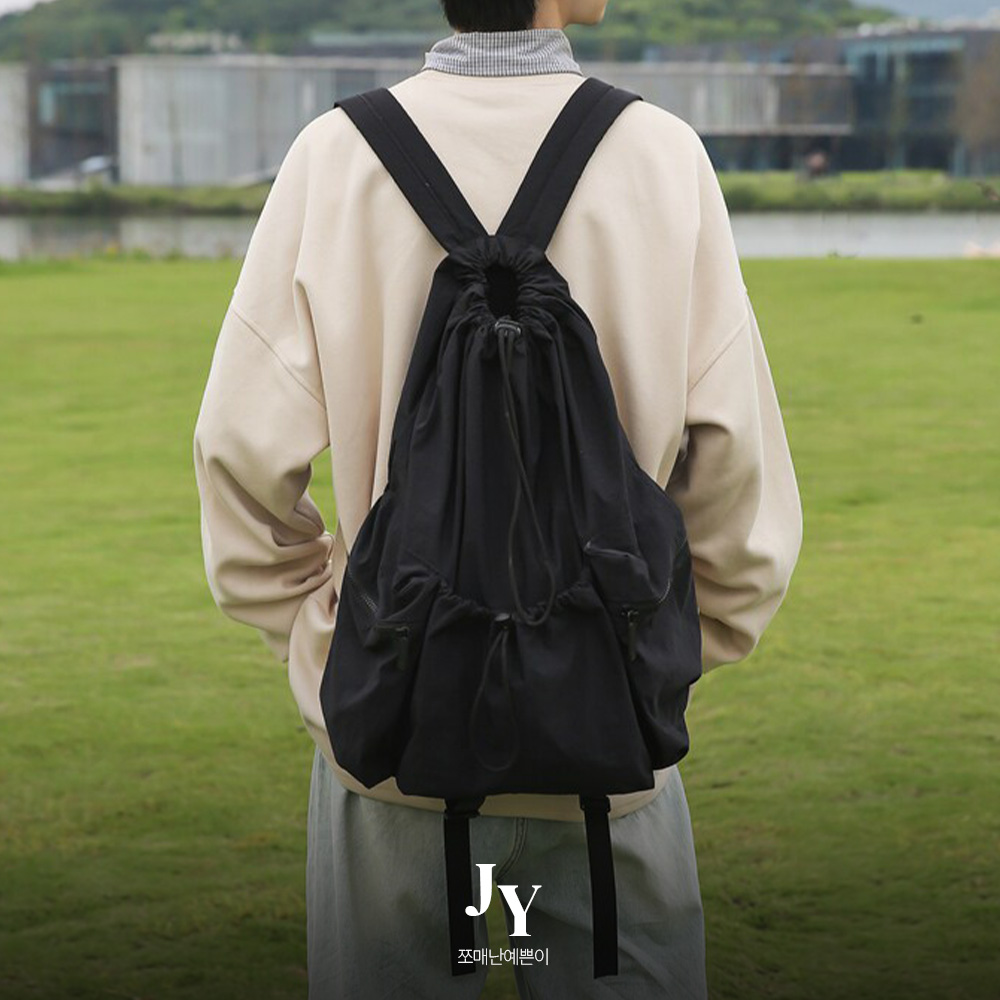 쪼예 [2size] 남녀공용 대용량 나일론 스트링 방수 여행 학생 커플 백팩 20,610원