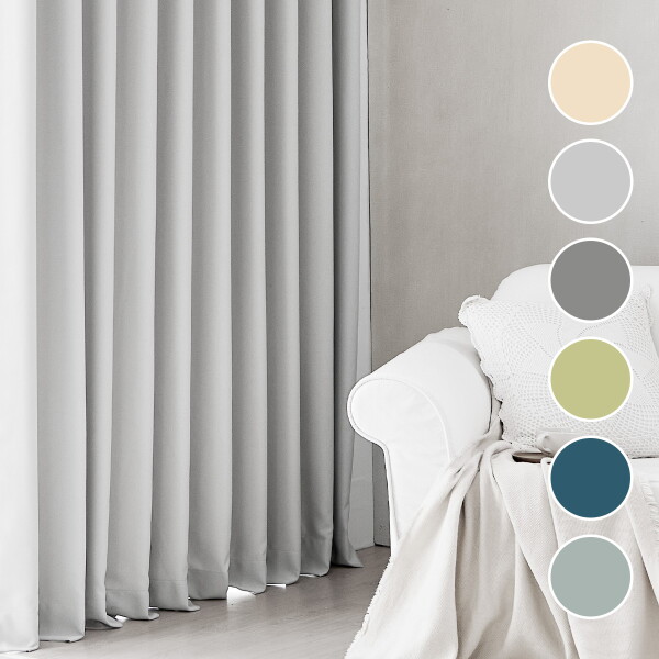 [뷰하우스] 노에르 양면 고중량 아일렛 대형 암막커튼 + 커튼봉세트 거실 안방 커텐 61,920원