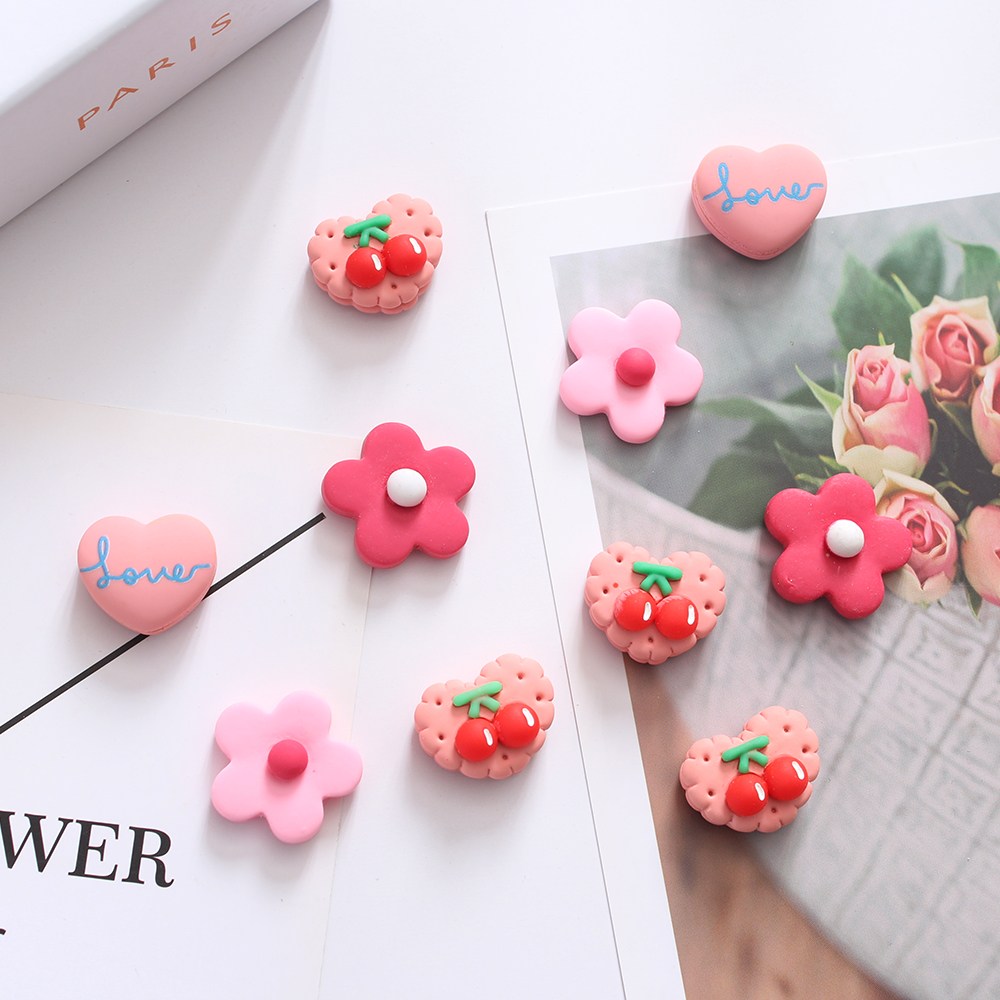 체리하트심플꽃 10P set 냉장고 현관문 인테리어 자석 작지만 강력한 귀여운 마그넷, 체리하트심플꽃 10pcs세트 자석 6,900원