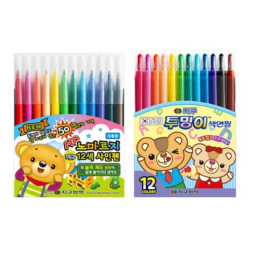 노마르지 싸인펜12색+투명이 색연필 12색 신학기 준비물 7,990원