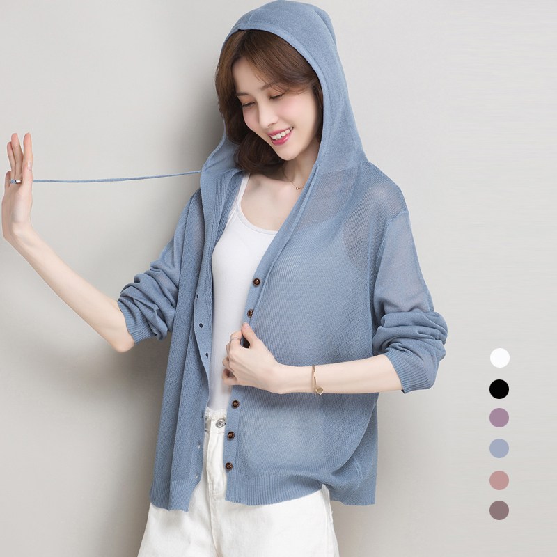 봄 가을 브이넥 니트 조끼 루즈핏 꽃 레이스 포켓 여자 후드니트 19,800원