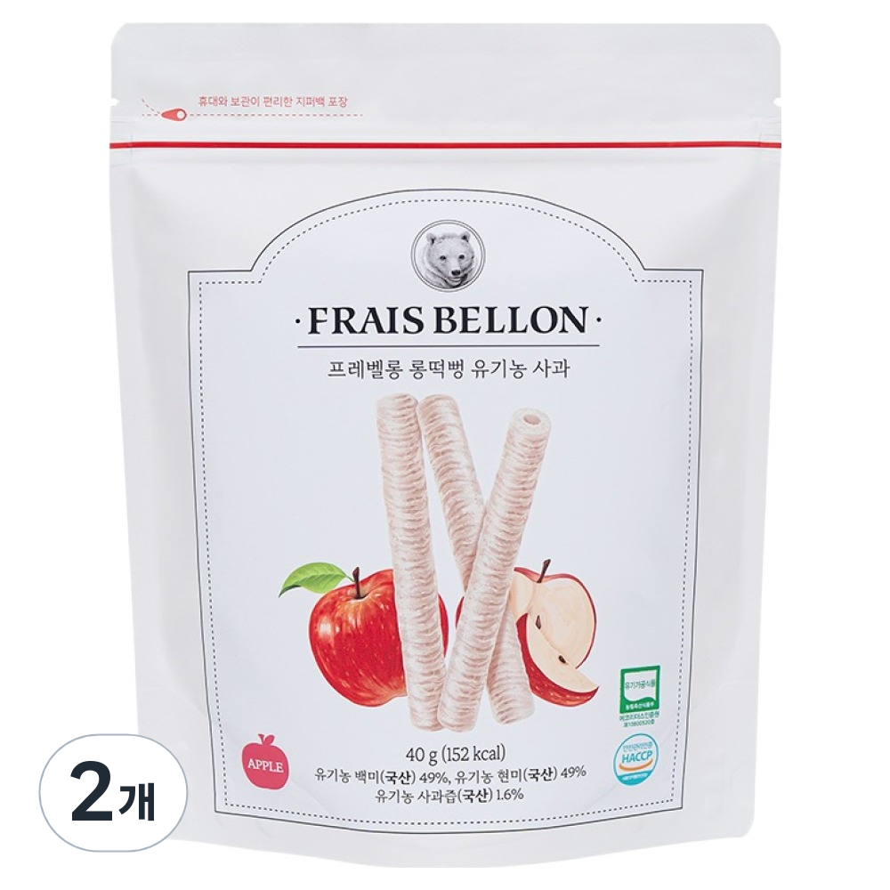 프레벨롱 롱떡뻥, 40g, 2개, 유기농 사과 5,800원