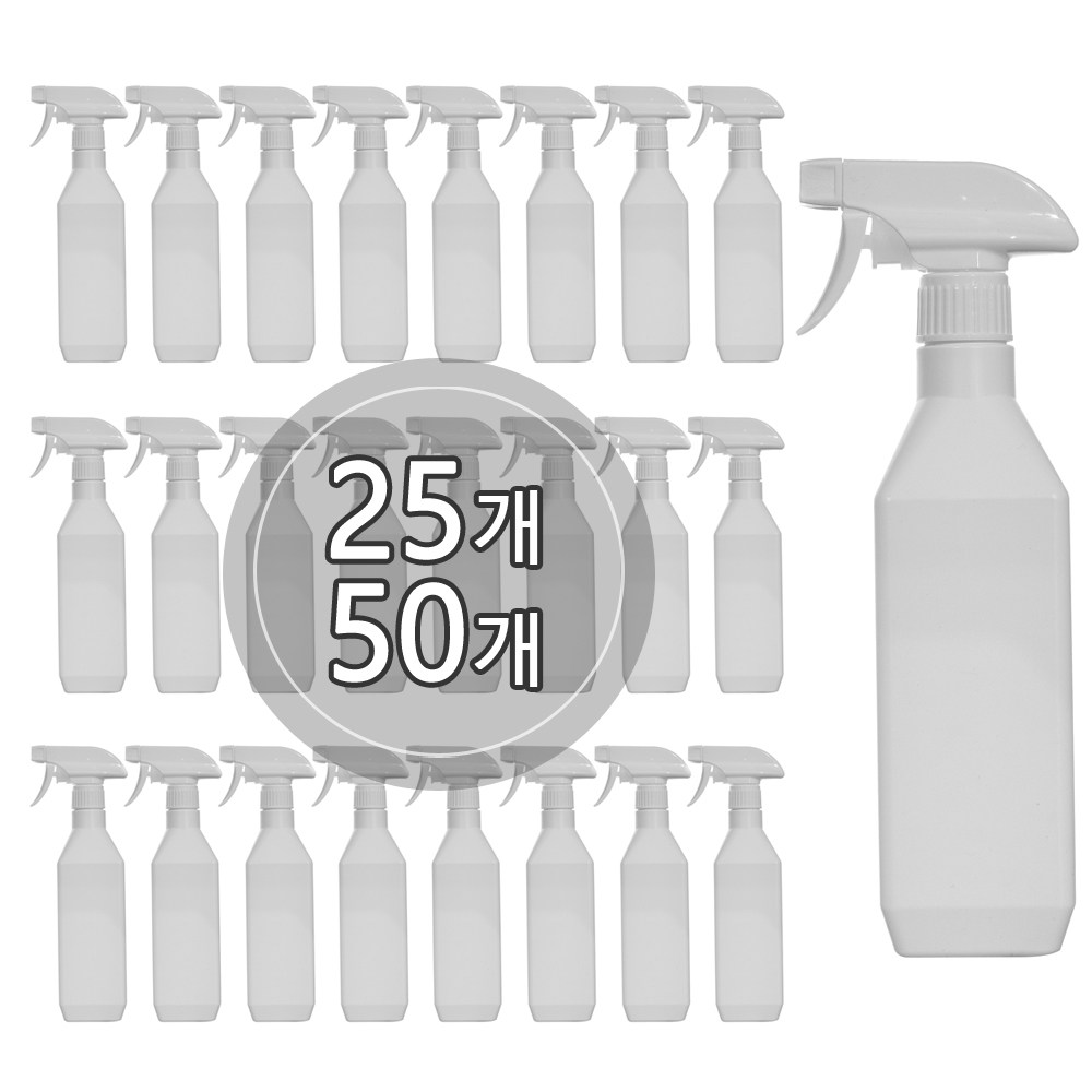 [50개묶음판매] PE 백색 건스프레이(A형) 300ml 500ml 분무기 공병 2가지분사방식 87,400원