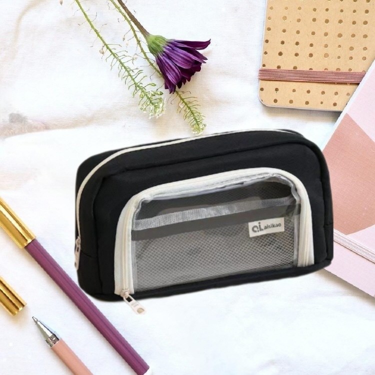 NEW엄청큰필통 이중파우치 학용품 대용량필통 블랙색상 11,000원