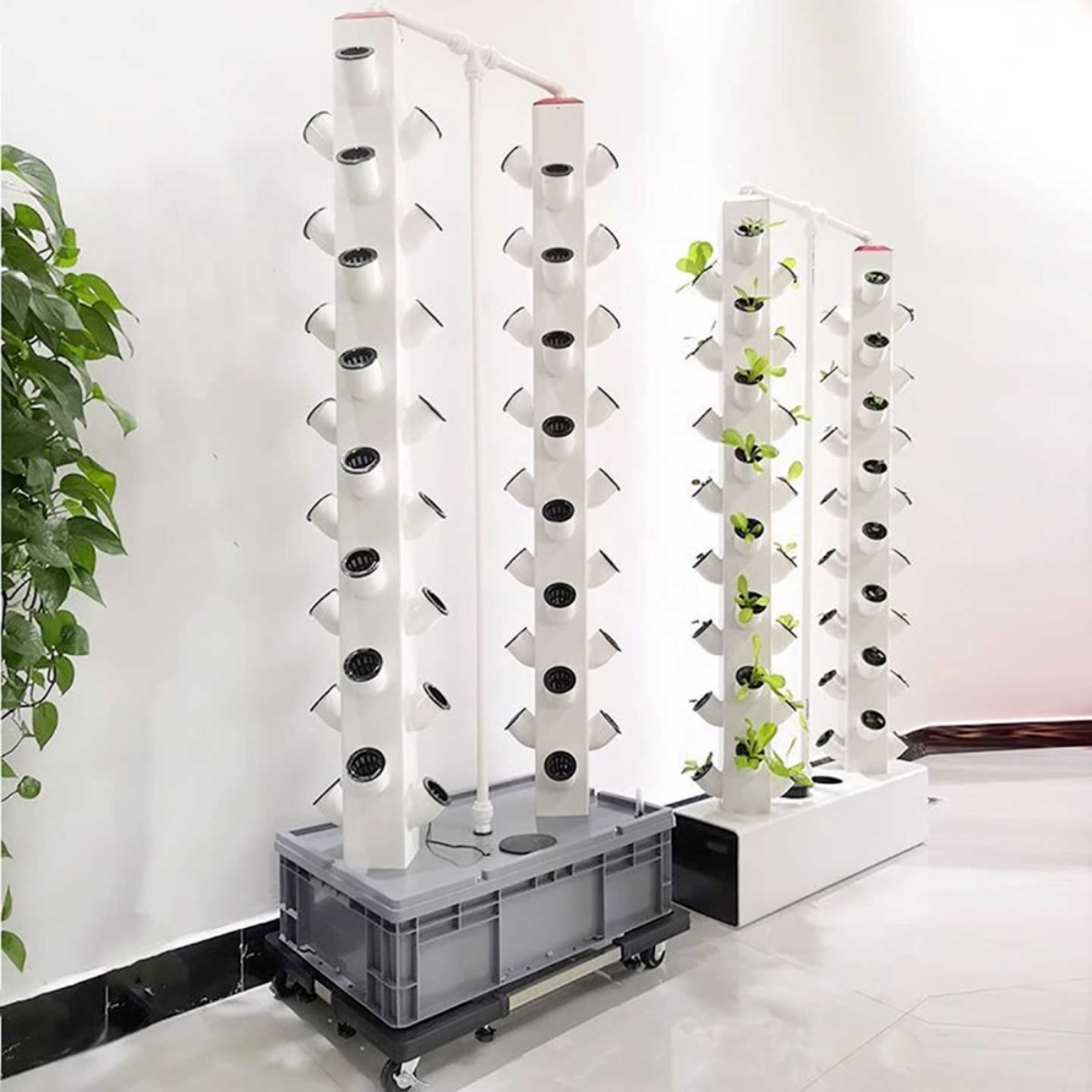 우리텃밭 무토양 삭물재배기 유기농 채소 야채 상추 키우기 공간차지 하지않는 세로형 조명포함, 1개, 단일 585,000원