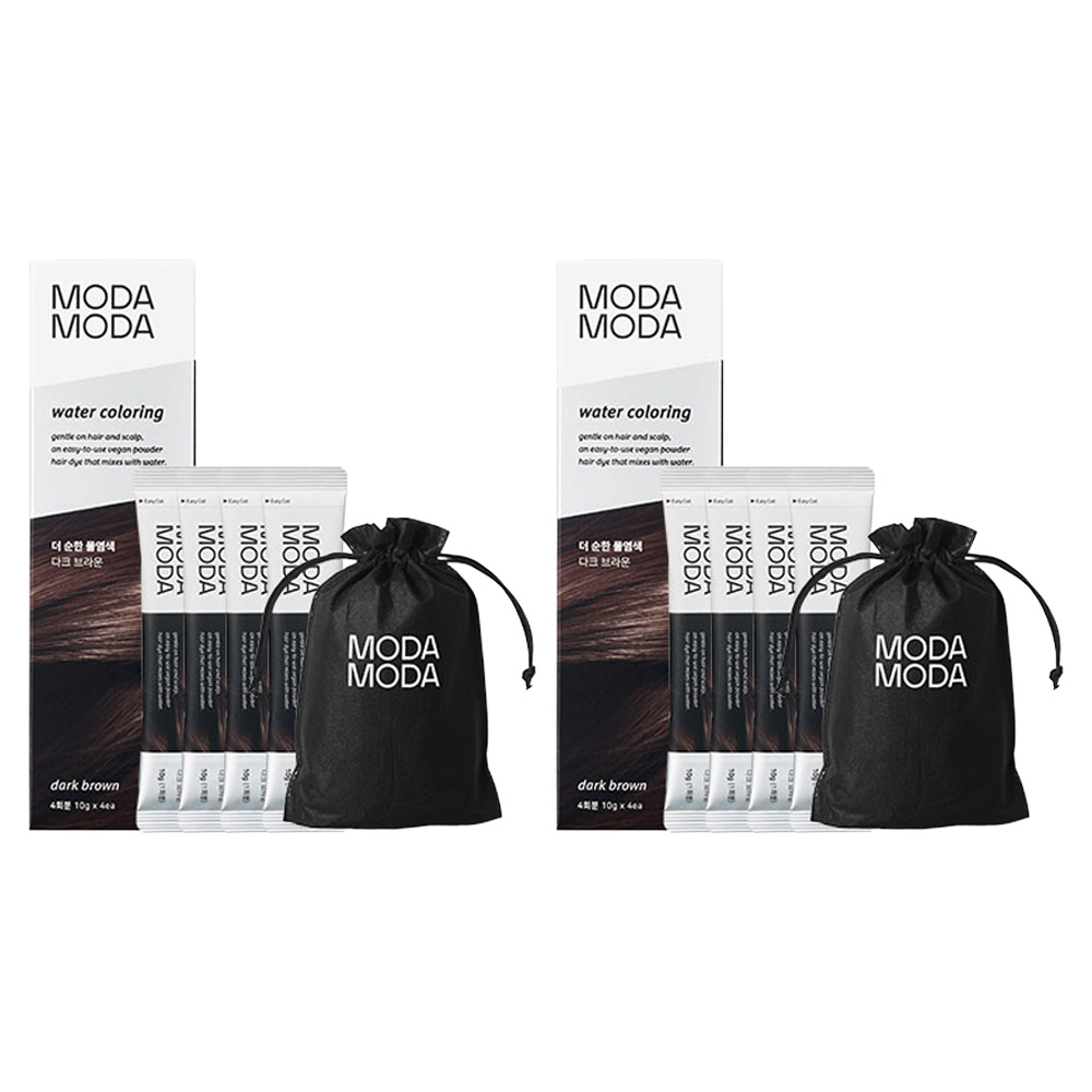 모다모다 더 순한 물염색제 4p + 염색키트 세트, 다크브라운, 2개 54,000원