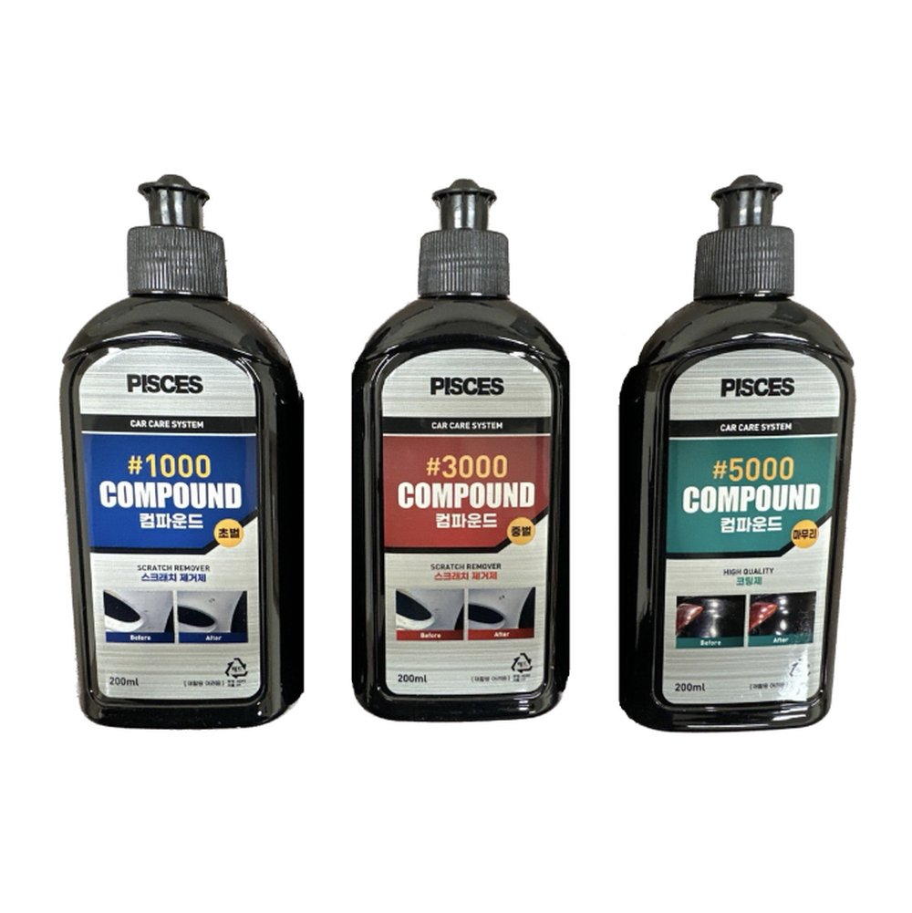 파이씨스통상 흠집제거 3종셋트 컴파운드 1000방+3000방+5000방 광택코팅제 20,390원