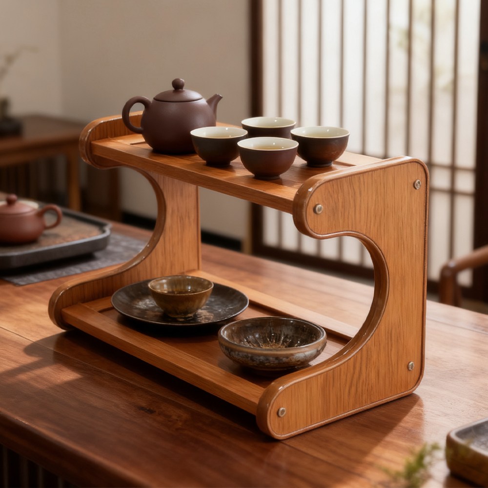 CUBBYCASE 데스크탑 수납 선반 다층 정리대 책꽂이 컵홀더 주방 및 가정용 대나무 다용도 수납함, 2단, 차색 18,700원