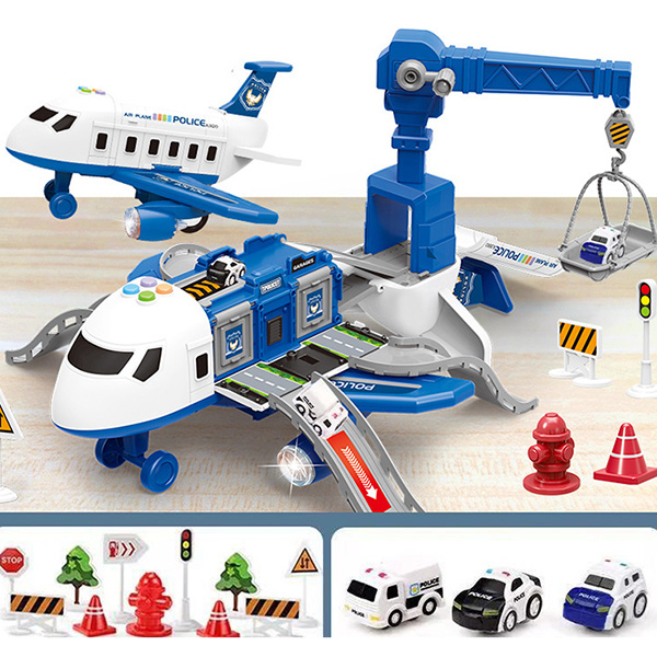 중형 변신비행기 비행기 장난감 작동완구 경찰차 소방차 중장비차, 중형변신경찰비행기, 1개 30,000원