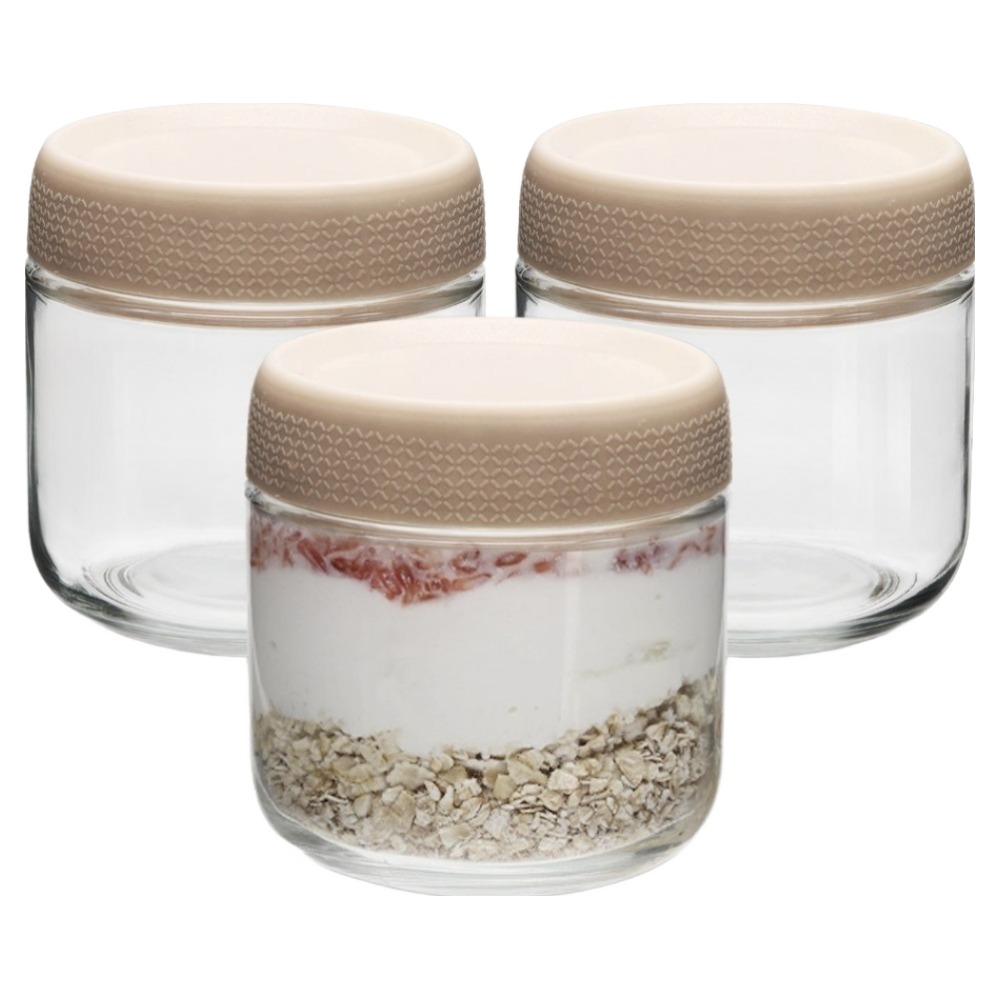 미르코리아 오나오 코코 샐러드 밀폐 스태커블 뚜껑 유리병 베이지 7,600원