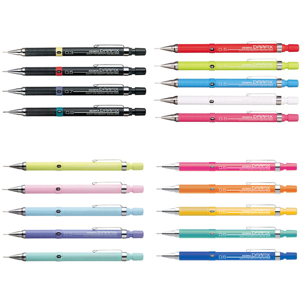 (ZEBRA) 제브라 드라픽스 F 샤프 블랙 파스텔 칼라 DRAFIX 1종 4,000원