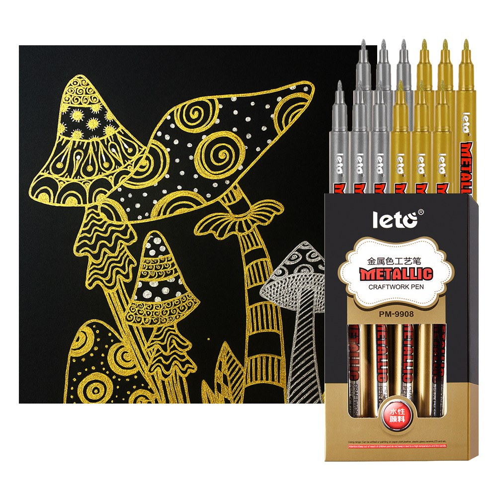 드림팩토리 메탈릭 마커펜 골드 6P + 실버 6P, 1세트, 2색 9,550원