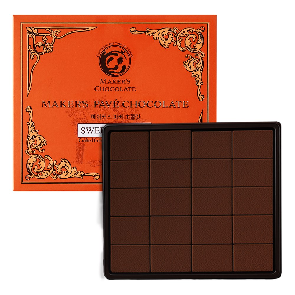 메이커스초콜릿 수제 파베초콜릿 생초콜릿 빈투바 화이트데이 선물 답례품, 130g, 1개, 현재가 18,000원