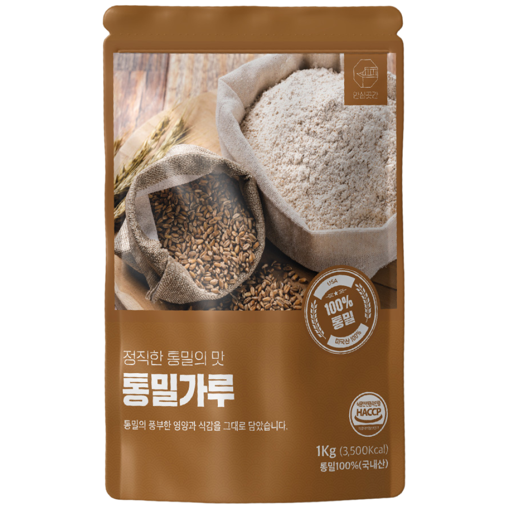 안심곳간 통밀가루, 1개, 1kg 6,200원