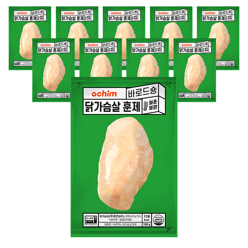 바로드숑 바로먹는 닭가슴살 훈제, 100g, 10개 24,000원