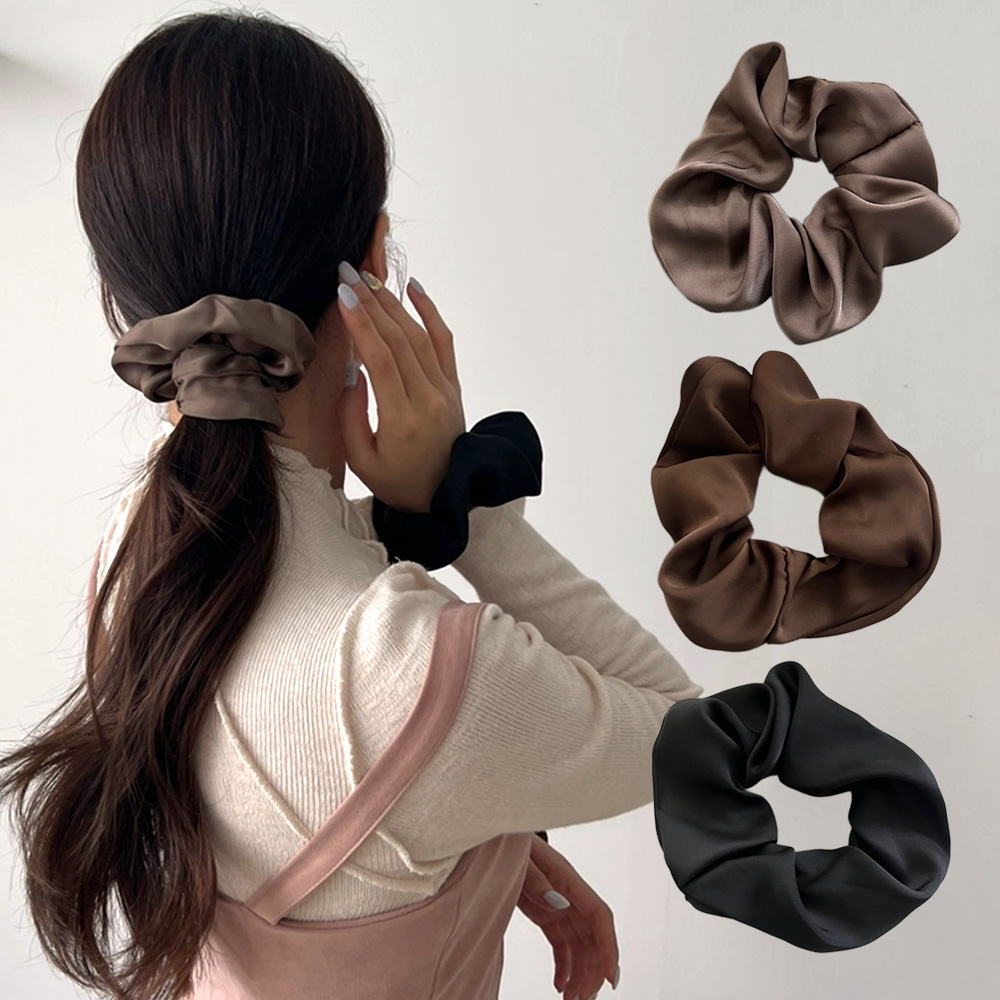 워더미 데일리 클래식 무드 새틴 중대형 포니 곱창밴드 헤어슈슈 3종 ZF459 5,900원