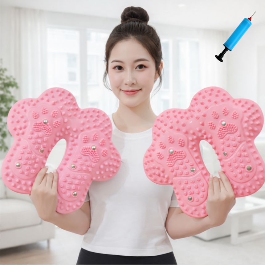 아크배라 에어 발지압 스텝퍼 홈트 하체운동 발마사지 지압매트, 핑크 24,000원