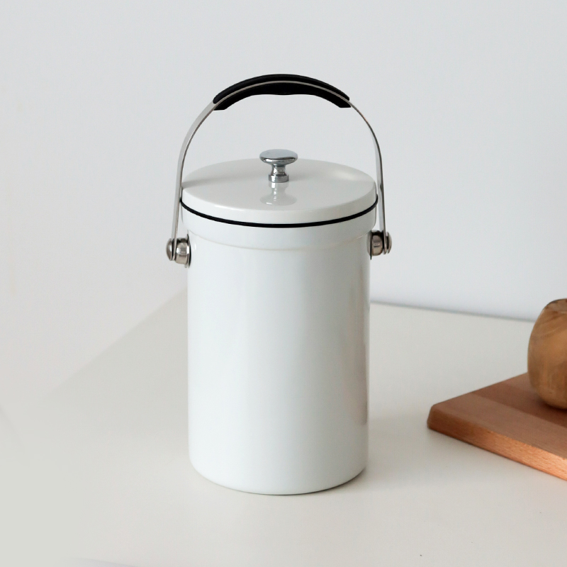 lilive 스텐304 퓨어 밀폐 음식물쓰레기통 3.5L, 크림화이트, 1개 27,900원