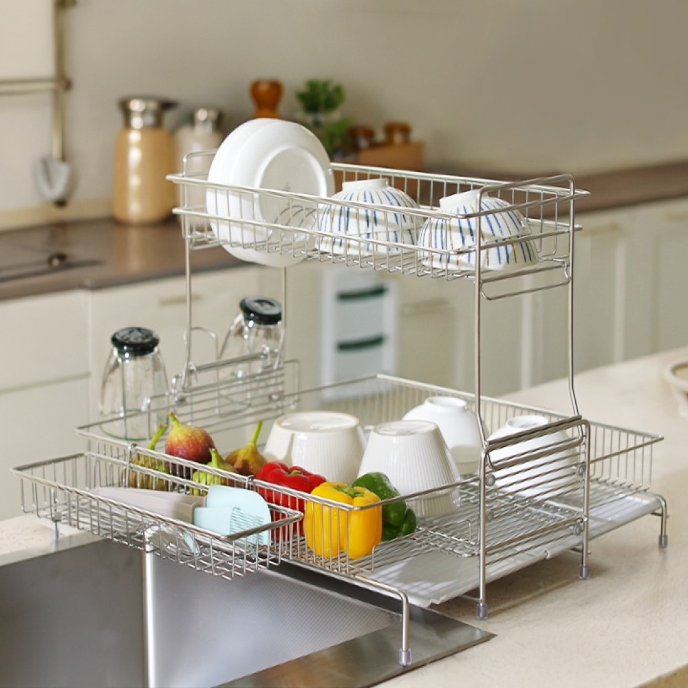 포티니 한뼘 더 확장형 식기건조대 올스텐 304 2단 풀세트, 1개, 실버, 2단 137,900원