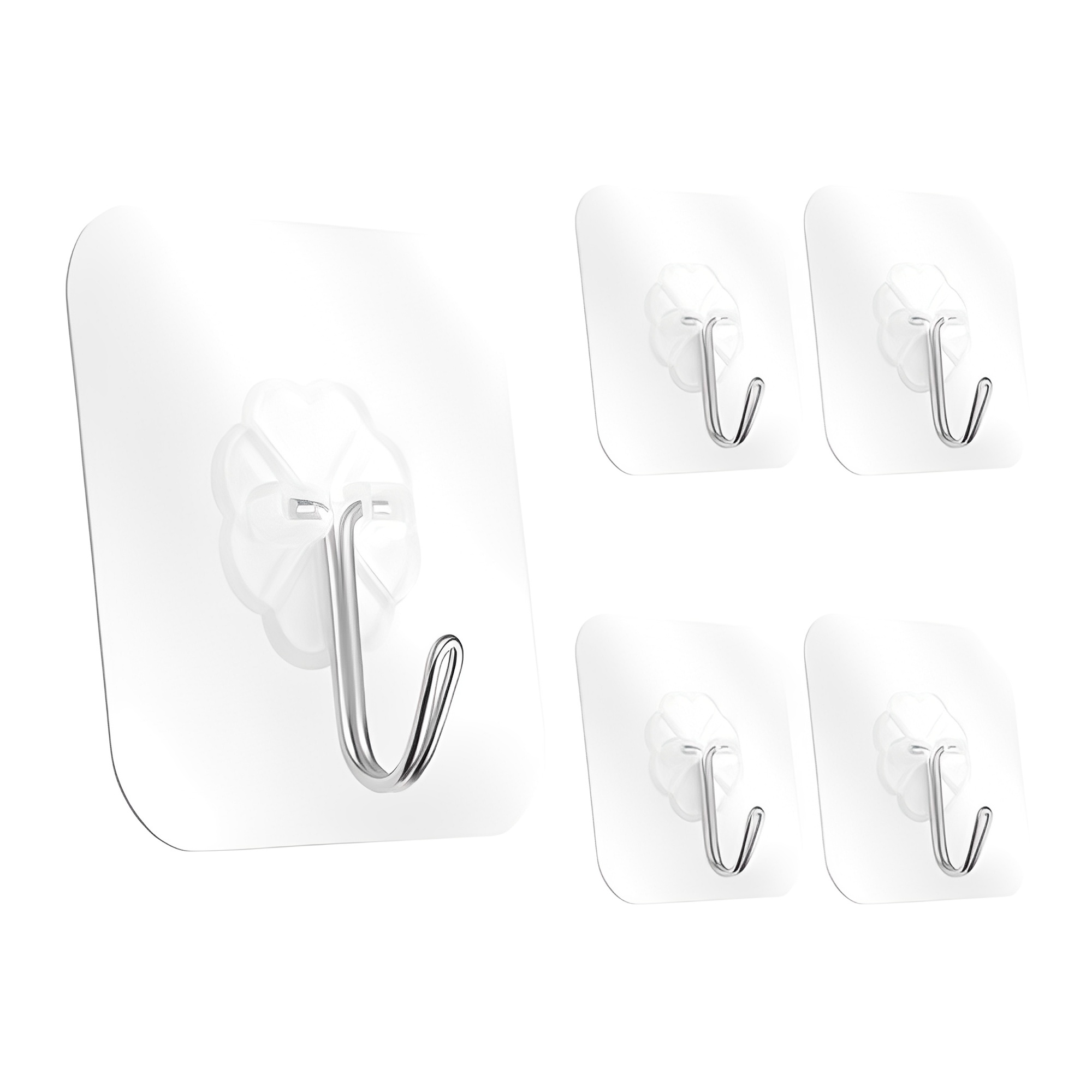 디오셀 무타공 접착식 벽걸이 후크, 투명, 5개 1,890원