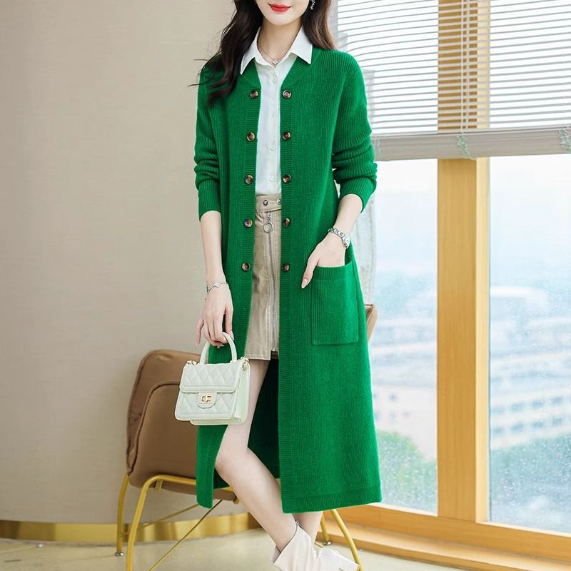 가을 겨울 여성용 롱 가디건 빅사이즈 루즈핏 여성 니트 가디건 스웨터 캐주얼 여자 니트 가디건 QXX 26,510원