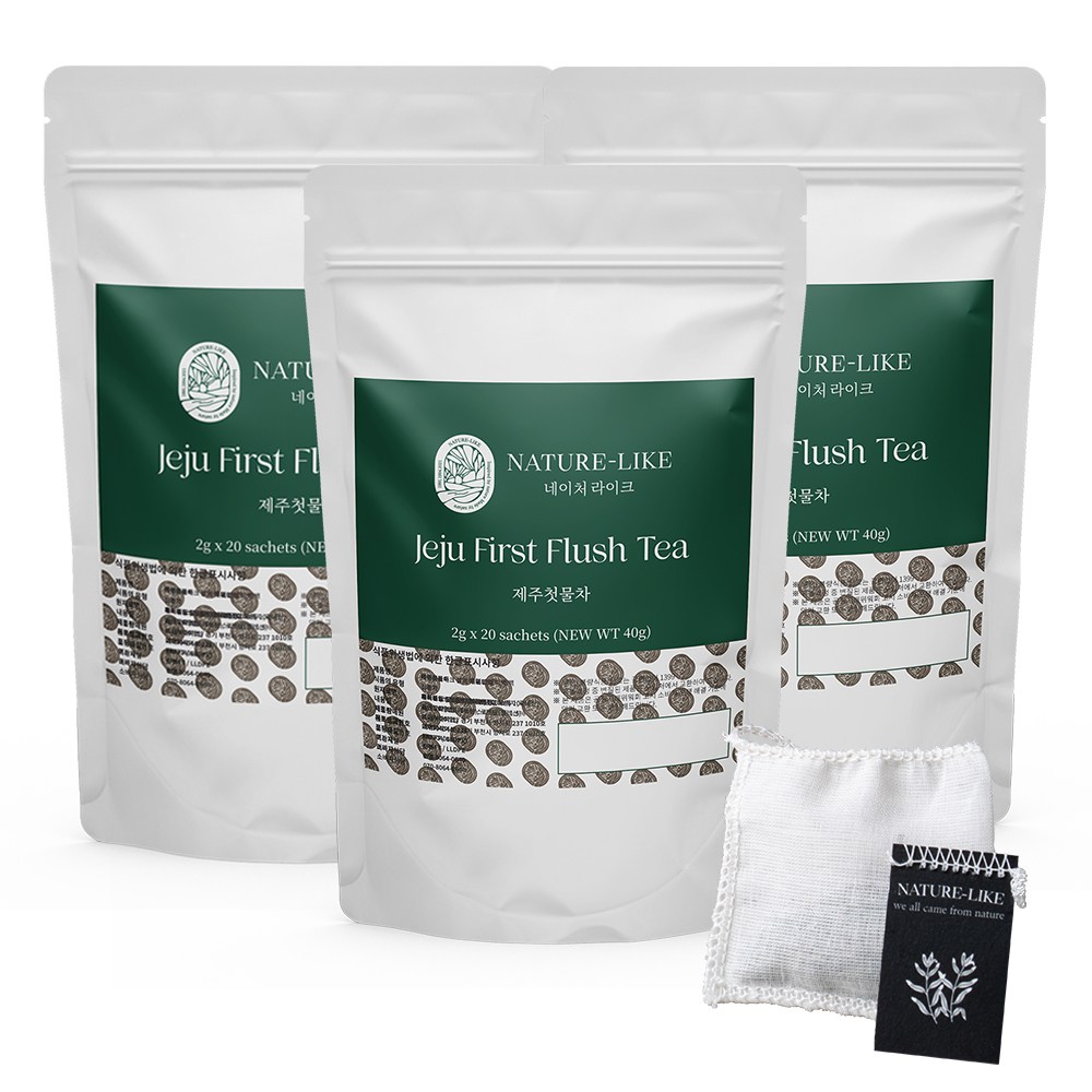 네이처라이크 제주첫물차 어린제주 녹차_ 국산 우전차 순면 티백 잎차 미세플라스틱NO 항산화 노화예방 스트레스 긴장완화 프리미엄 유기농 허브티 93,000원