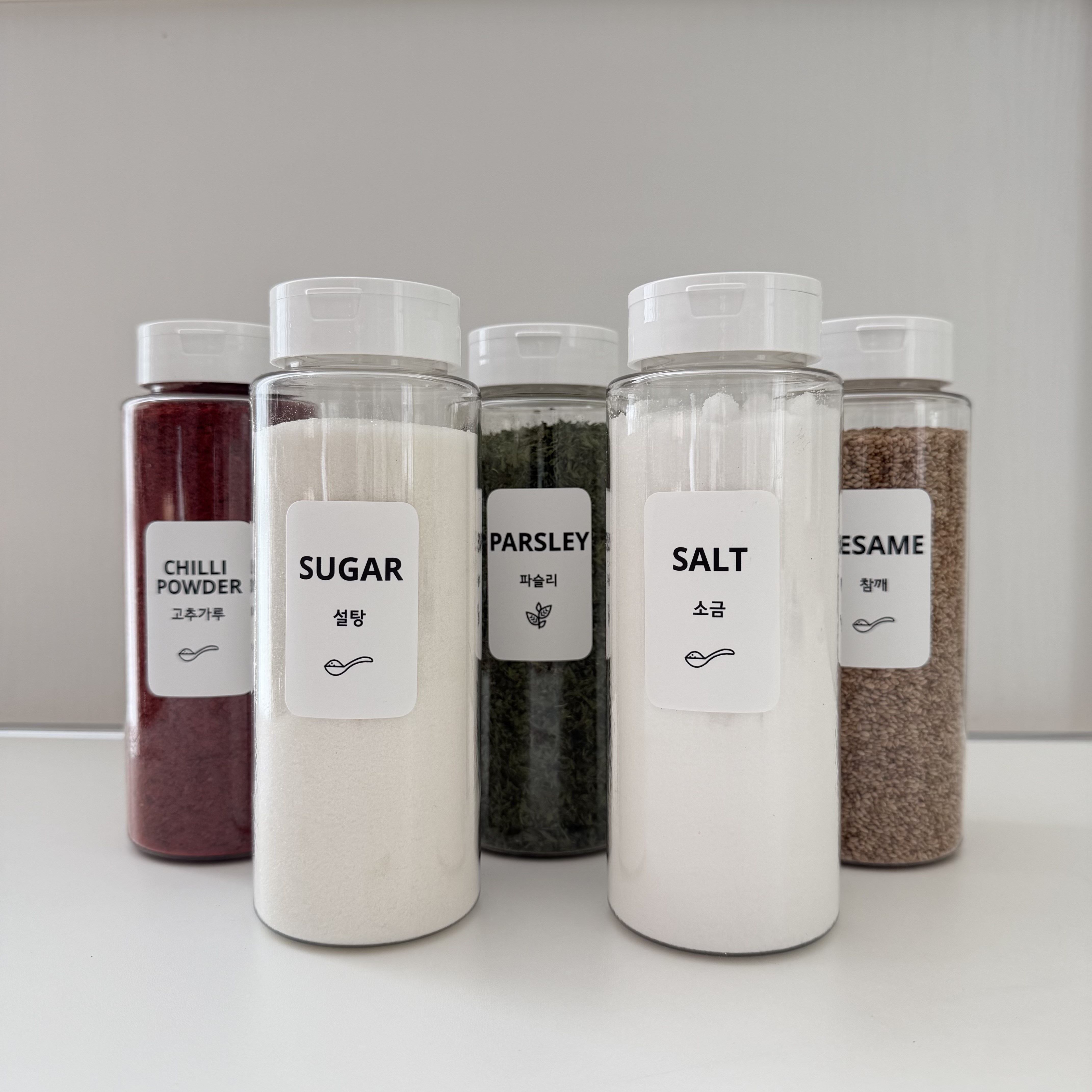 플레이트라벨 BPA FREE 국산 양념통 + 라벨8종, 5개, 400ml 15,700원