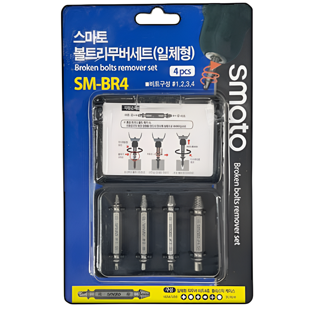 SMATO 볼트리무버 세트 히다리탭 반대탭 빠꾸탭 손상된 나사제거 SM-BR4, 1개 5,800원