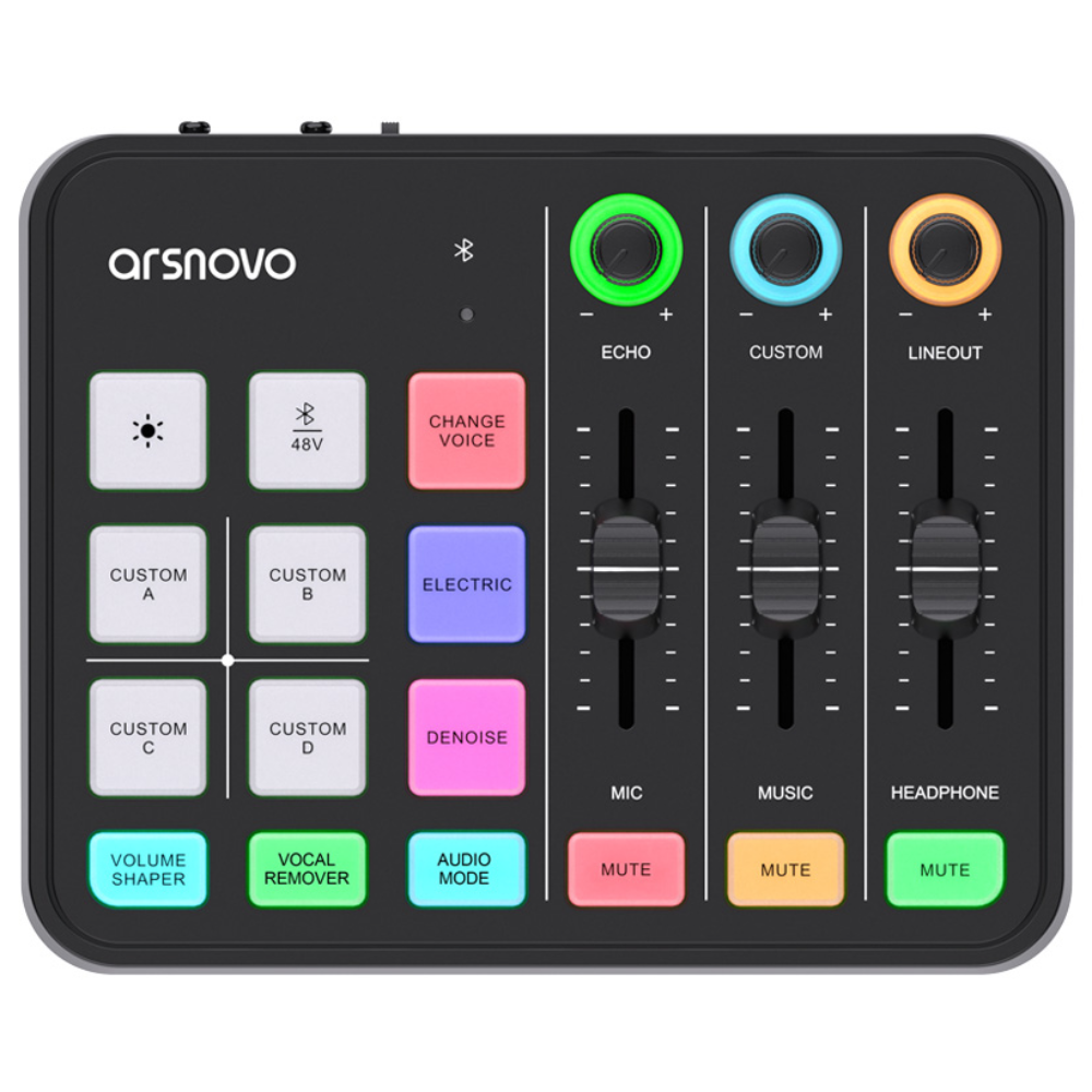 아리스노보 RGB 라이브튠 믹스 게임방송용 오디오 인터페이스 블루투스입력 48V 오디오 레코딩 음향 믹서 59,000원