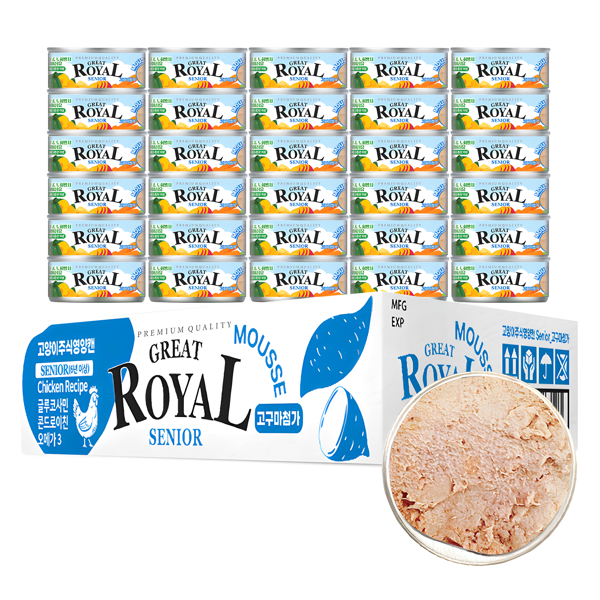 펫스토리로얄 프리미엄 시니어 고양이 그레이트 고구마 무스 주식캔, 닭, 60g, 30개 18,900원