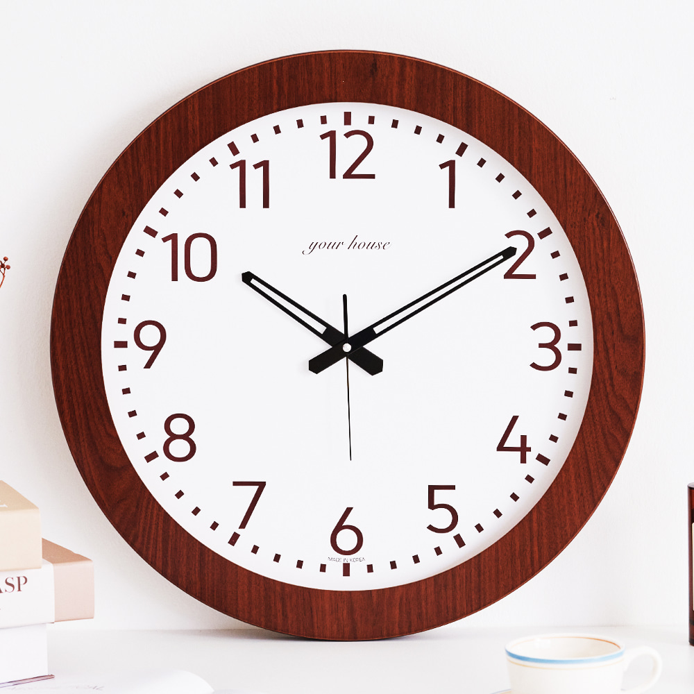 인테리어 원목 심플한 무소음 모던 벽 시계 브라운 107,000원