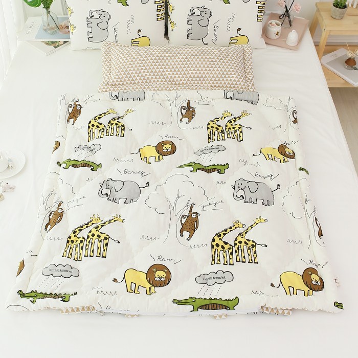 보떼하우스 어린이집 일체형 낮잠 이불 사계절 베갯솜 포함, 사파리 71,100원