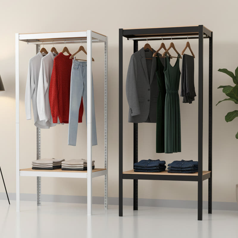 홈던트하우스 2단 1행거 by 스피드랙 시스템행거 옷걸이 이동식 드레스룸 75,300원