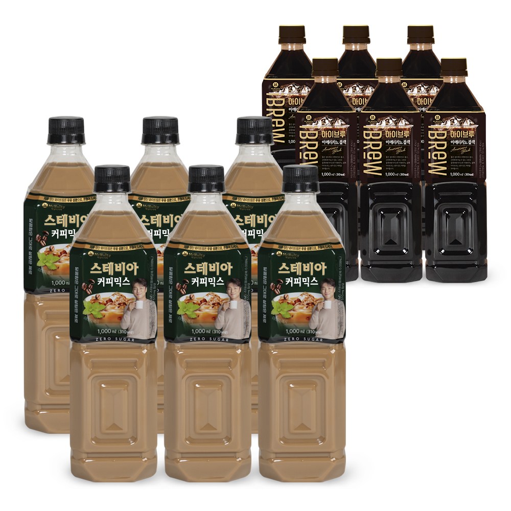 스테비아 커피믹스 1리터 6입 + 아메리카노 블랙 1리터 6입 19,800원