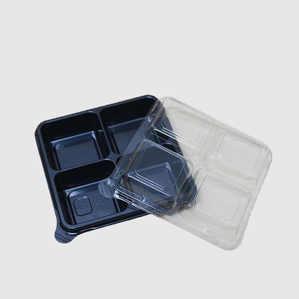 고밀폐 정사각 4칸 반찬용기 / 135x135xH40mm / 검정 900set 135,900원