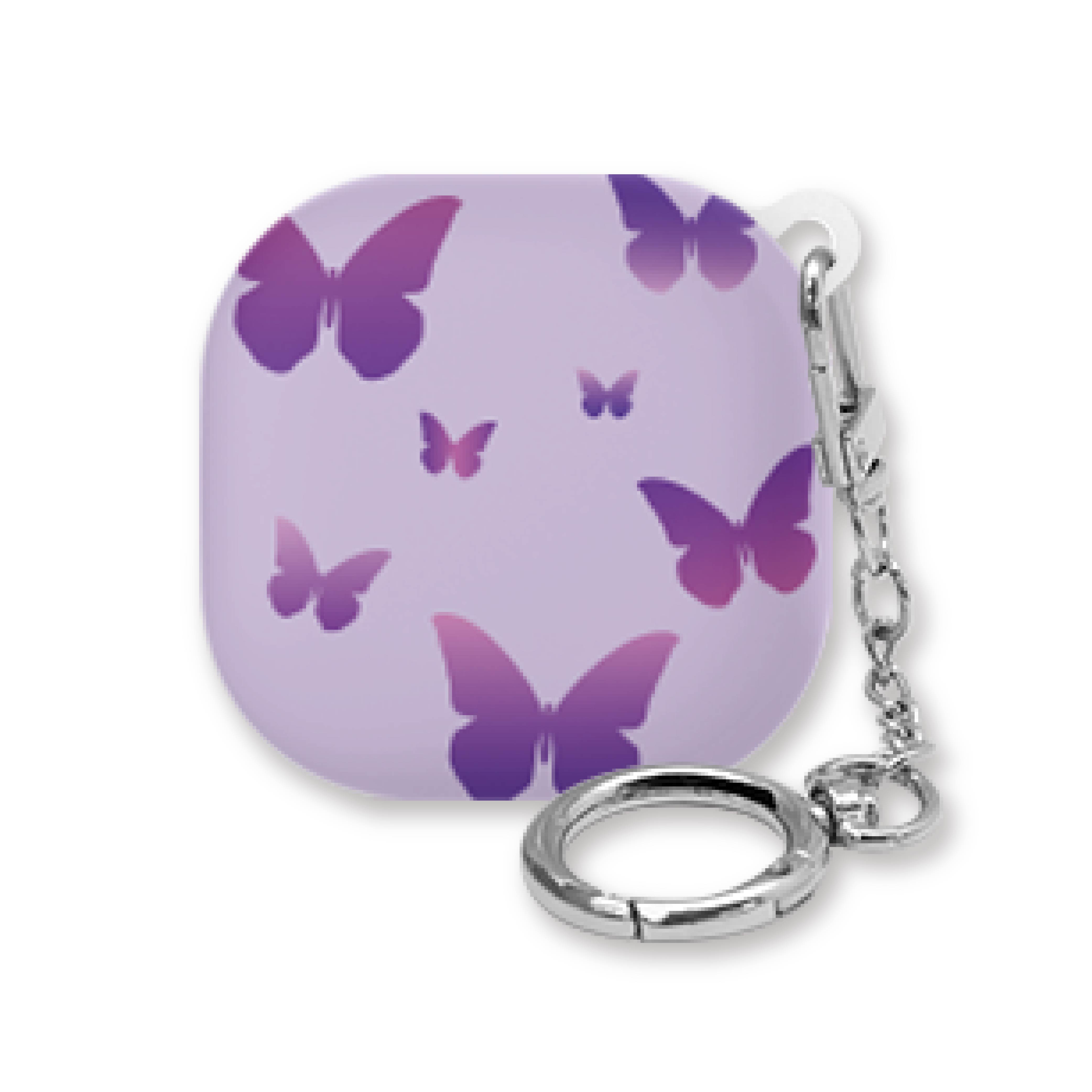 웨이브스튜디오 디자인 갤럭시 버즈FE / 버즈프로 / 버즈2 / 버즈라이브 케이스, 단일상품, 나비패턴 퍼플, 현재가 13,900원