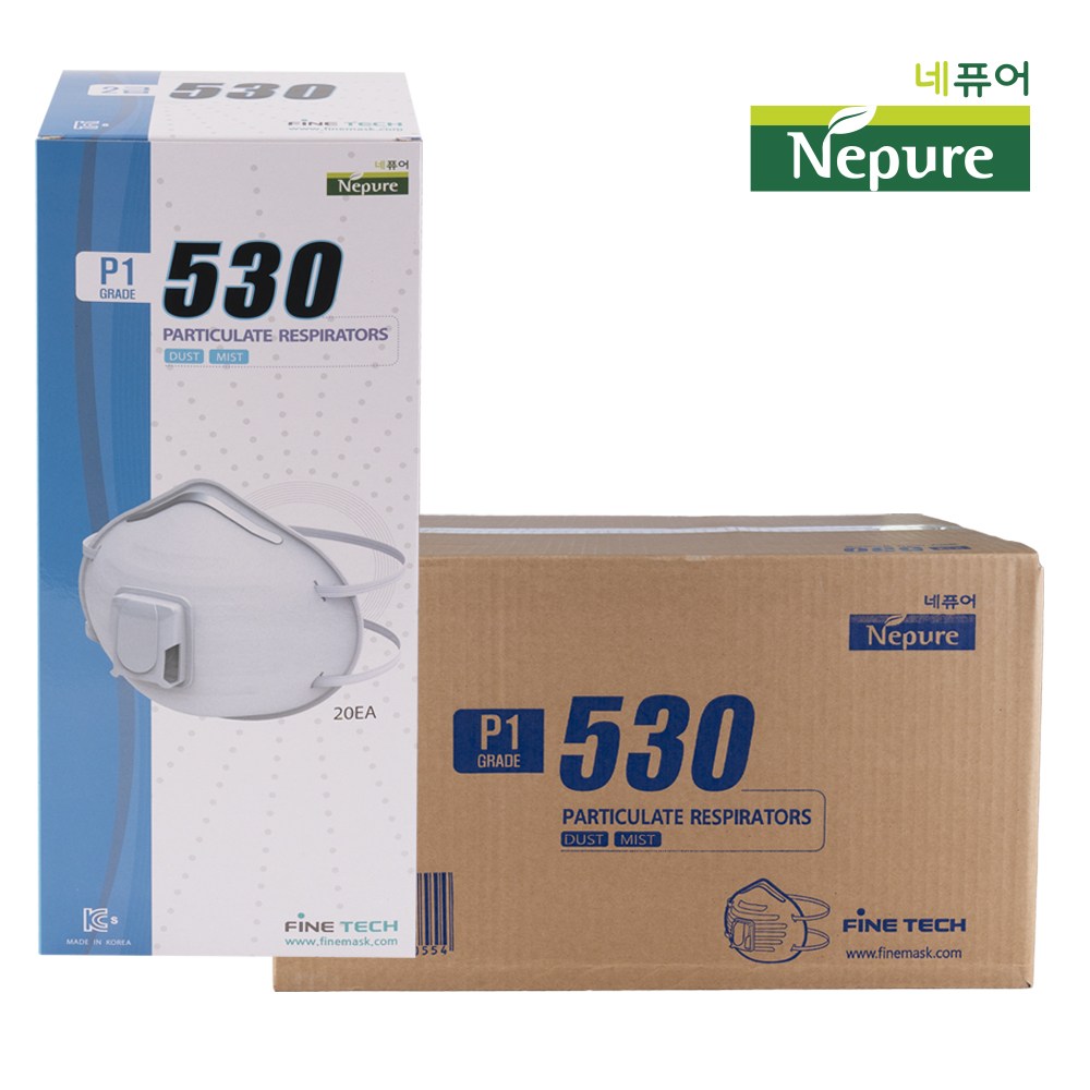 네퓨어 파인텍 방진 마스크 2급 501/530 산업용 공업용[20ea] 9,000원