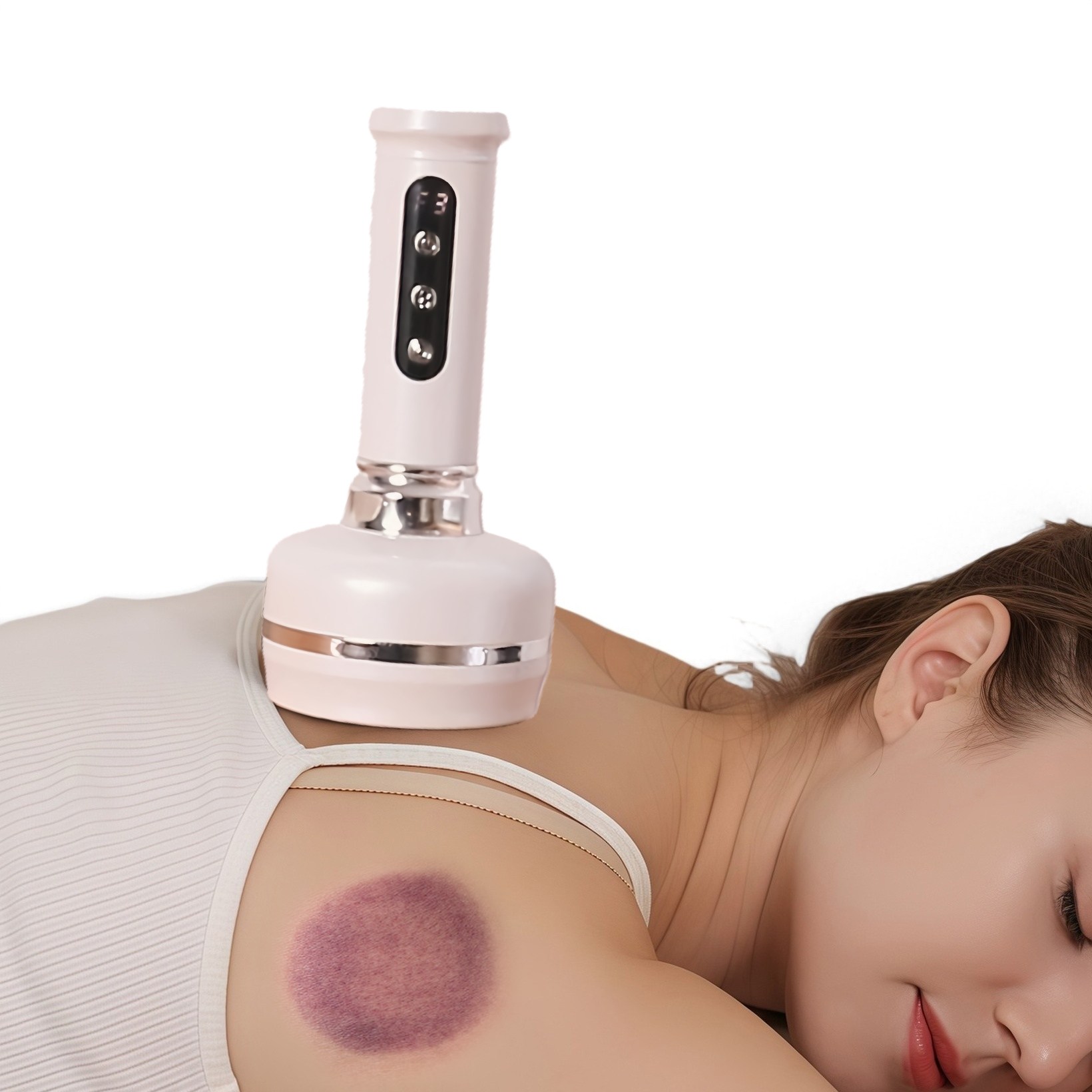 스마트 괄사 마사지기 30단조절 부항기 어깨마사지기 자동식 온열 충전식 흡착 마사지기, 화이트 52,800원