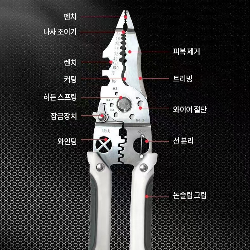 COVERONE 만능 멀티 전공가위 케이블 압착기 피복 제거 와이어 스트리퍼 12,500원