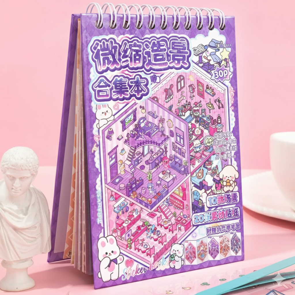 방꾸미기 스티커북 MINI 아기자기 귀여운 미니어처 배경 꾸미기 스티커 모음 10가지 배경과 20장의 스티커시트 제공 8,900원