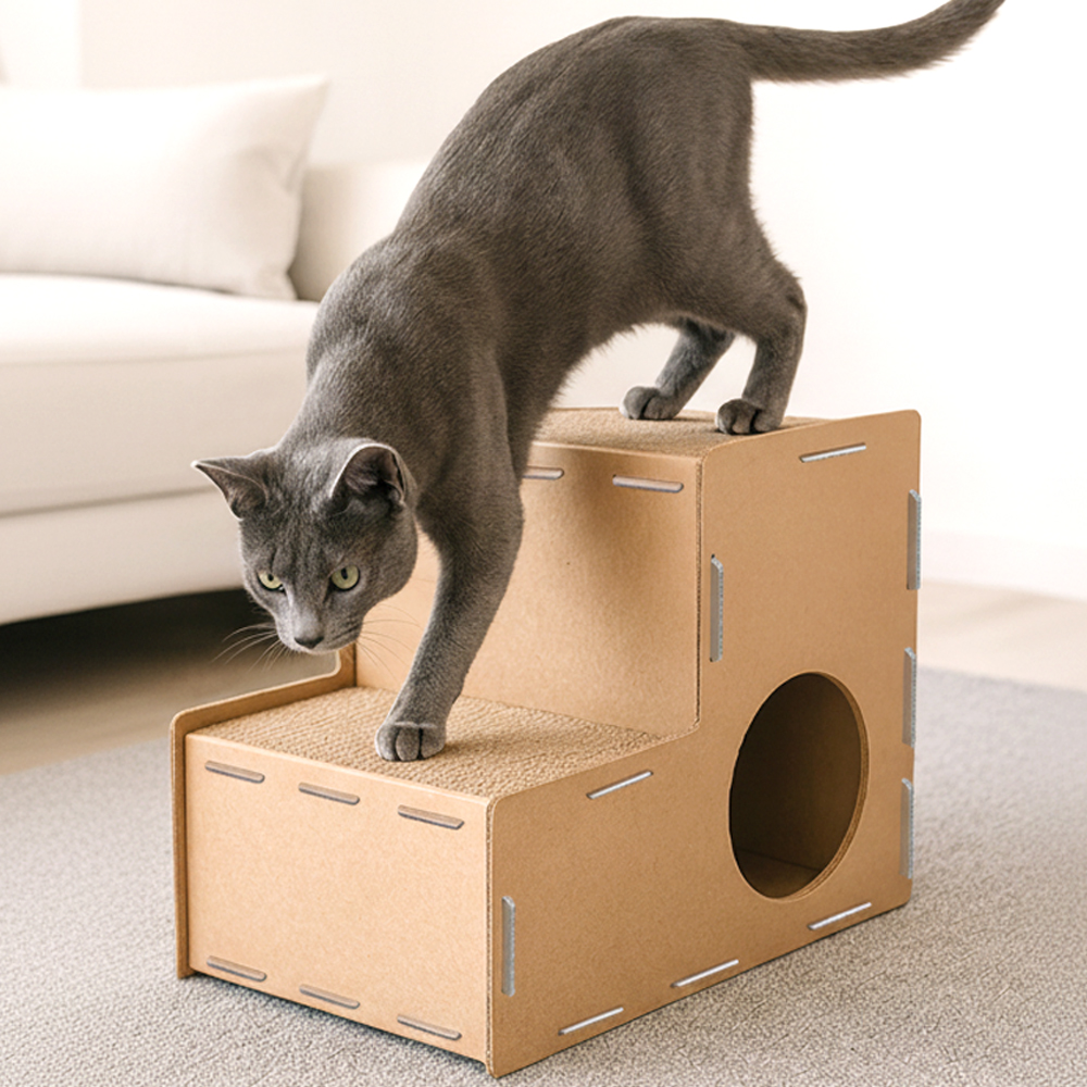 네이처펫 고양이 계단형 스텝 스크래처 하우스 2단 6,000원